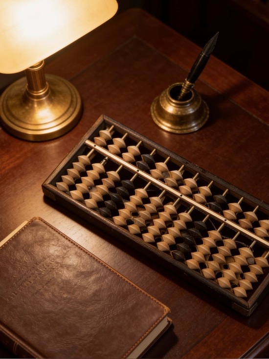 Vintage Other - Vintage Chinese Abacus Wood And Brass Lotus Flower Brand